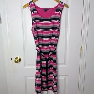 Tommy Hilfiger Pink and Black Striped Dress